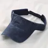 Gorra de Visera sin Parte Superior para Hombres y Mujeres, Gorra de Sol Casual Versátil Estilo Coreano, Gorra Deportiva de Mezclilla Lavada, Gorra Trendy sin Parte Superior