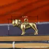 Latón perro zodiaco perro de pelea hombres y mujeres collar colgante pequeño pug portátil pequeña joyería llavero de coche colgante