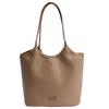 Bolsa de Mano Tejida de Gran Capacidad Estilo Coreano para Mujer Bolso de Hombro para Madre Nuevo Color Puro Moda Casual Cuero PU Suave Bolso Grande