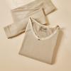 Ropa de Otoño y Pantalones Largos para Mujer Algodón Calefactor Salto de Color Cuello Redondo Ropa Interior Térmica Delgada Traje Body Sin Costuras para Mujer Camiseta Base Versátil
