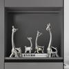 Creativos Simples Accesibles Lujo Plateado Galvanizado Cerámica Familia de Cuatro Ciervos Adornos Gabinete de TV Gabinete de Vino Decoraciones de Escritorio