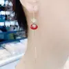 Super Inmortal Cara Delgada Largo Diamante Incrustado Espiga de Trigo Línea de Oreja Versátil Nuevo Moderno Elegante Gama Alta Estilo Occidental Pendientes Colgante