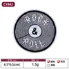 Parche Bordado de Tela con Cabeza de Calavera Fantasma Guitarra de Rock Insignia Parche de Banda de Rock Estilo Punk Blanco y Negro Parche Parche