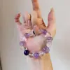 Pulseira de Ametista Brasileira Natural para Mulheres, Pulseira Nove Fogo Púrpura, Cristal Branco, Sucesso Financeiro e na Carreira, Presente para Sucesso em Exames