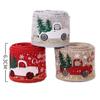 Decorações de Natal Fita de Borda de Linho Imitada 6,3cm Fita Pingente para Decoração de Árvore de Natal Fita Estampada com Carro