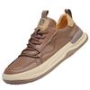 Tenis para Hombre Transpirables de Cuero Genuino Zapatos para Hombre 2025 Verano Nuevo Estilo Orificio Recortado Zapatos Casuales Deportivos Zapatos Blancos a la Moda
