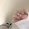 Set de 10 Uñas Azules Ojo de Gato Brillantes Hechas a Mano para una Hija Adinerada, Modernas y Populares, Realza el Cutis y la Elegancia, Uñas Portátiles al por Mayor