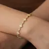 Pulsera de Lujo Versátil Moda Estilo Commuter Trébol de Cuatro Hojas Clásico Moissanita Chapada en Oro de 14K Gama Alta Venta al por Mayor
