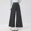 Calça Flare Gestante Sem Suporte na Barriga 2026 Nova Calça de Outono para Gestantes com Cinto Não Ajustável Calça Casual Reta Solta para Mulheres Baixas