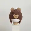 Gorros para Bebés y Niños Pequeños para Otoño e Invierno Engrosados Lindos de Rana para Bebé Niño y Niña Gorros de Lana Tejida a Prueba de Viento y Cálidos