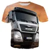 Camiseta masculina de verão 3D com mangas curtas e tecido pesado, estampada em 3D