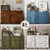 Gabinete de Almacenamiento Moderno Sencillo de Madera Maciza Multicapa Gabinete para Dormitorio Sala de Estar Estilo Campestre Americano Aparador Completamente Ensamblado Dewuzhu