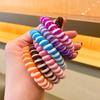Linha telefônica de duas cores anel de cabelo atacado não machuca o cabelo laço bola cabeça sem costura corda de cabelo mulheres amarrar cabelo elástico acessórios para o cabelo