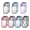 Capa de celular Apple 17 Air compatível com fronteiras, acabamento fosco, com protetor de tela, capa de celular magnética transparente dois em um anti-queda