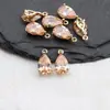 Pendientes de collar con colgante de anillo tipo gota exquisito chapado en oro real de 18 quilates, accesorios de joyería semiacabados