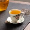Taza maestra floral pintada a mano Taza de té de porcelana blanca Dehua con platillo juego hogar retro cerámica Gongfu degustación de té taza individual