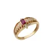 Nuevo Anillo de Aleación para Mujer con Zafiro Rojo Incrustado Anillo Único de Moda Transfronteriza para Boda Anillo con Índice de Diamante