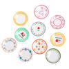 Prato Estampado Comida de Brinquedo Prato Pequeno Resina Acessórios Pequenos Enfeites de Comida de Brinquedo Micro Adesivos de Geladeira Acessórios para Pinos de Cabelo DIY