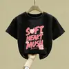 Moda de Niña Nueva Colección Primavera Verano 2026 Algodón Puro Camisetas de Manga Corta para Niños Estampado de Dibujos Animados