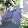 Luvas Femininas de Inverno Quentes Tricotadas Tela de Toque Espessadas com Forro de Lã Lã Cinco Dedos Antifrio Orvalho Dois Dedos Luvas de Equitação Personalizadas