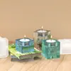 Molde para Portavelas de Resina de Cristal DIY Amapola Portavelas Cuadrado Decoración Molde de Silicona Estilo Europeo