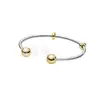 Pandora 925 Cobre Blanco Chapado en Plata Cuentas Apertura Redonda Pulsera Accesorios DIY Pulsera Básica Pulsera