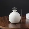 Estilo Ins Vaso Pequeno de Cerâmica Branca DIY Pintado Grafite Simples Queimado Vaso Pequeno Casa Mesa Entrada Vaso para Flores Secas