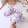 2026 Verão Novos Sapatos Infantis Sandálias Vazadas Respiráveis Velcro Meninos e Meninas Bebês Sandálias Esportivas