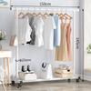 Tendedero de Piso Simple Perchero para Ropa Doméstico Colgador de Ropa para Dormitorio de un Solo Polo Interior Tendedero de Piso Balcón Doméstico Secado de Ropa