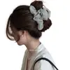 Presilha de Cabelo Vintage de Nuvem Plissada Preguiçosa com Bolinhas para Rabo de Cavalo Alto, Grampo Feminino para Coque na Parte de Trás da Cabeça, Acessório de Cabelo Tipo Pinça Tubarão