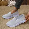 Zapatos Casuales Planos de Malla Transpirable para Mujer, Color Sólido, Zapatos de Punto Flyknit, Modelo 2025, Talla Grande, Zapatos de Mujer Transfronterizos AliExpress