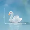 Figura de Cisne Blanco Alado Creativo para Micro-Paisajismo, Accesorios de Decoración DIY para Paisajismo con Piedras de Jardín, Mini Adornos