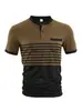 Camisa Polo de Manga Corta con Estampado de Rayas para Hombre de Verano Transfronteriza Amazon Camiseta de Manga Corta Camisa Polo Casual de Negocios