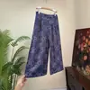 Pantalones Casuales Retro Estilo Chino Zhi Li, Color Azul y Blanco Porcelana, Corte Holgado, Nuevo Modelo Verano 2026, Pantalones de Estilo Nacional con Cintura Elástica