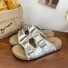 Novas Sandálias Birkenstock 2026 Estilo Retrô Francês Rasteirinhas de Tira Única com Solado Grosso Sandálias Planas Versáteis Femininas