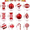 Decoraciones Navideñas Populares Transfronterizas Caramelo Bastón de Madera Paleta Adornos Manualidades para Árbol de Navidad Fiesta Festiva