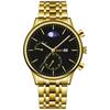 GENEVA Relógio Masculino Criativo Sol Lua Estrela Sete Bolas Pulseira de Aço Mostrador Grande Calendário de Negócios Relógio de Quartzo Masculino