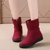 Botas de Nieve para Mujer 2026 Estilo Nuevo Invierno Botines Cortos para Dama Más Terciopelo Suela Gruesa Impermeables Caña Corta Fondo Plano Cálidos Zapatos de Algodón para Mamá
