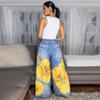 10833 Moyashang Amazon Comercio Exterior Europeo y Americano Ropa para Mujer Ruso Europeo Estampado Pantalones de Pierna Ancha Casuales Pantalones para Mujer Nuevo