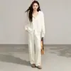 Bestseller transfronteiriço: Conjunto de cardigã suéter com zíper e capuz feminino, novo conjunto de duas peças outono e inverno, suéter de tricô folgado e calça de perna larga