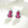Novos brincos de cristal de orquídea rubi sintético Guofeng, brincos de esmeralda nano zircônia, brincos antigos da moda