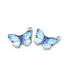 2 Pingentes de Borboleta Coloridos com Estampa de Gota de Óleo em Blocos de Cor 15 Cores Populares Acessórios de Joias para Colar e Pulseira DIY Feitos à Mão