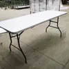 Directo de fábrica 6 pies mesa portátil de plástico blanca negra panel de HDPE 1.8 metros de largo mesa plegable para camping al aire libre