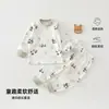 Conjunto de Ropa Interior para Bebé Niño Primavera y Otoño Pijama de Algodón Puro Ropa de Casa para Niños Conjunto de Dos Piezas Separadas Top y Pantalones de Otoño Clase A