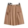 Shorts de Pierna Ancha Holgados de Cintura Alta para Mujer Verano 2026, Pantalones/Falda Casuales Adelgazantes de Longitud Media