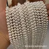 Cuentas de Concha Natural de Alta Calidad, Cuentas Sueltas Blancas, Cuentas Redondas de Concha con Agujero Completo, Accesorios para Joyería para Bricolaje