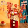 Adornos de Año Nuevo Flor de Año Nuevo franela mejora Cubo de la Fortuna rojo intenso frutas Decoración Festival de Primavera inauguración casa nueva productos terminados al por mayor