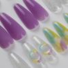 Uñas Portátiles Europeas y Americanas, Uñas Ballet de Longitud Media, Uñas Postizas Trapezoidales, Piezas de Uñas Postizas Terminadas, Francesas 30 Piezas con Kit de Herramientas