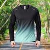 Camiseta de Secagem Rápida Masculina Seda Gelo Outono e Inverno Fina Esportiva Manga Longa Solta Roupas de Fitness Treino Roupas de Corrida Novas Blusas