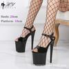 Sexy 20cm Apricot Light Paint Super Salto Alto Hate Sky High Plataforma Impermeável Pole Dance Performance Sandálias Tamanho Grande 43